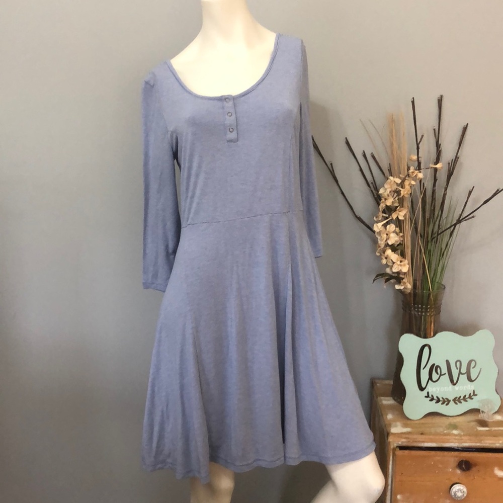 So Skater Dress, blue and white striped, soft, L